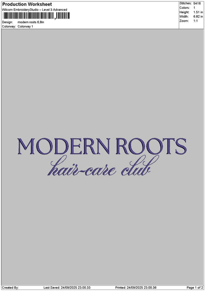 Moderntext Embroidery File 6 sizes