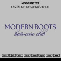 Moderntext Embroidery File 6 sizes