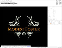Modest Foster Embroidery File 4 size