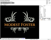 Modest Foster Embroidery File 4 size