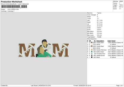 Mom 2309 Embroidery File 6 sizes