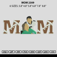 Mom 2309 Embroidery File 6 sizes