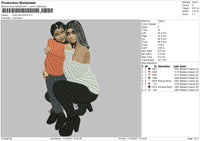 Mom And Child Embroidery File 4 size