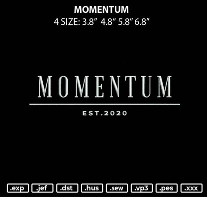 Momentum Embroidery File 4 size