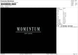 Momentum Embroidery File 4 size