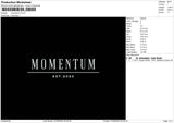 Momentum Embroidery File 4 size