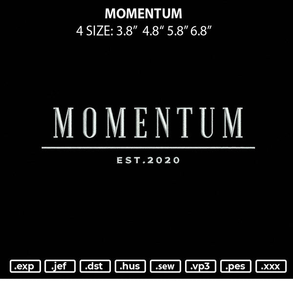 Momentum Embroidery File 4 size