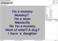 mommy text  Embroidery File Design