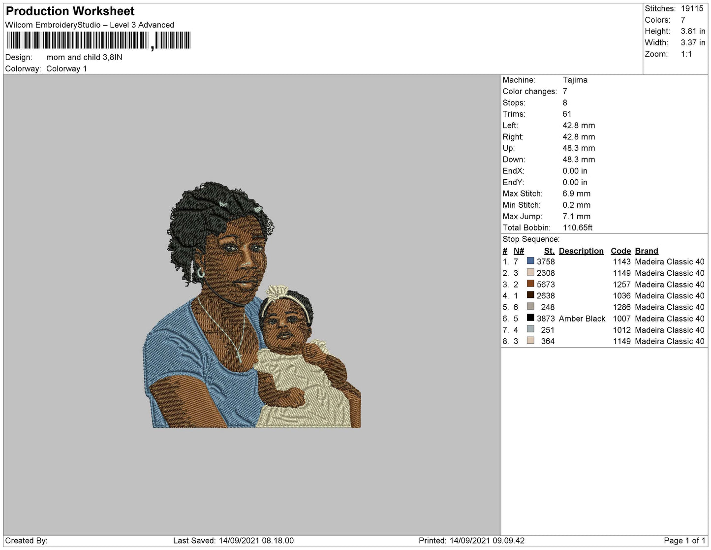Mom And Child Embroidery File 4 size