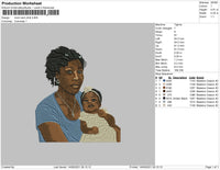 Mom And Child Embroidery File 4 size