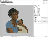 Mom And Child Embroidery File 4 size