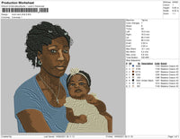 Mom And Child Embroidery File 4 size