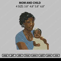 Mom And Child Embroidery File 4 size