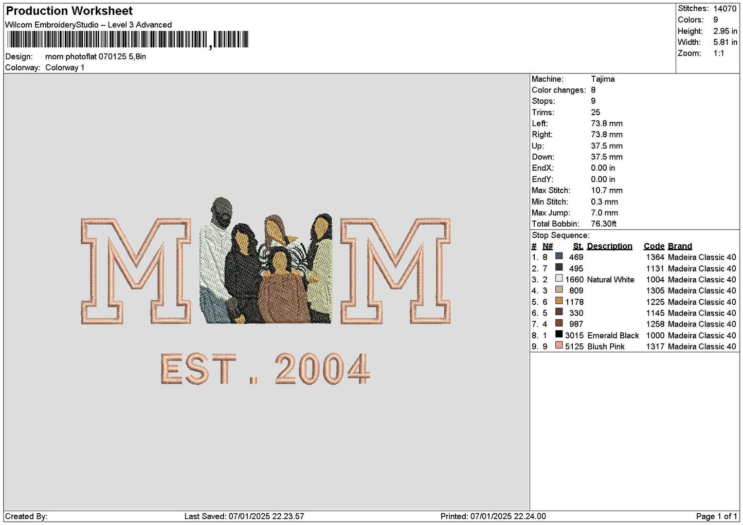 Photoflat 0701 Embroidery File 6 sizes