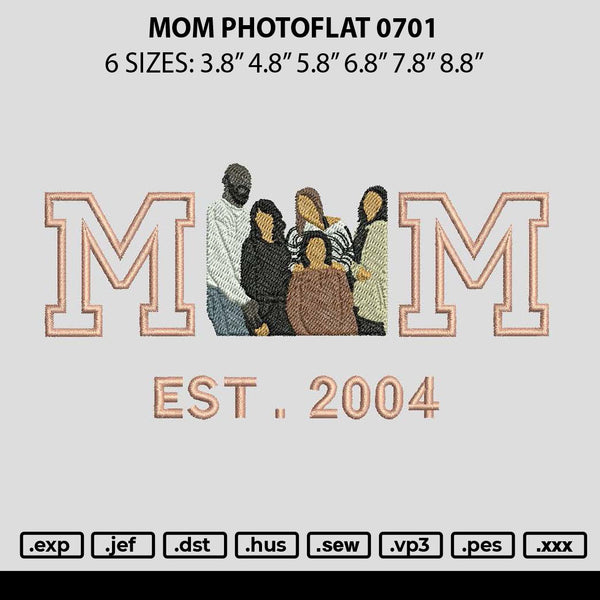 Photoflat 0701 Embroidery File 6 sizes