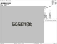 Momster Embroidery File 4 size