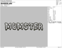 Momster Embroidery File 4 size