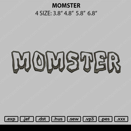 Momster Embroidery File 4 size