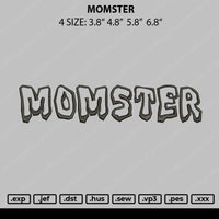 Momster Embroidery File 4 size