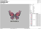 Monarca Embroidery File 6 sizes