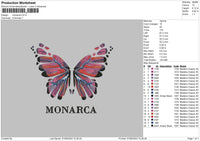 Monarca Embroidery File 6 sizes