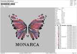 Monarca Embroidery File 6 sizes