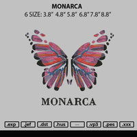 Monarca Embroidery File 6 sizes