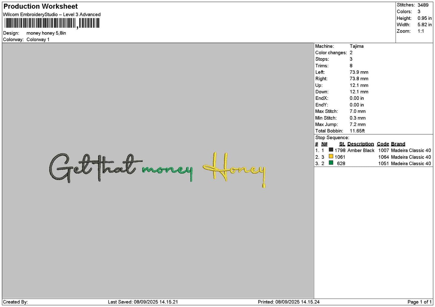 Honeytext 0809 Emboidery File 6 sizes