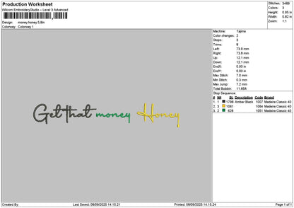 Honeytext 0809 Emboidery File 6 sizes