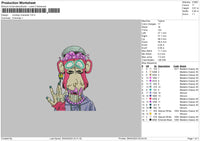 Monkey Character Embroidery File 6 sizes