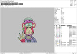 Monkey Character Embroidery File 6 sizes