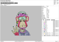 Monkey Character Embroidery File 6 sizes