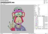 Monkey Character Embroidery File 6 sizes