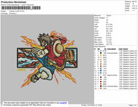Monkey D Luffy Embroidery File 4 size