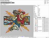 Monkey D Luffy Embroidery File 4 size