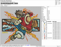 Monkey D Luffy Embroidery File 4 size