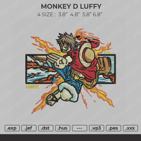 Monkey D Luffy Embroidery File 4 size