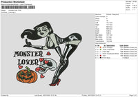 Monster Love Embroidery File 6 sizes