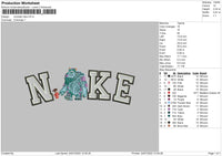 Monster Nike Embroidery File 4 sizes