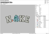 Monster Nike Embroidery File 4 sizes