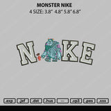 Monster Nike Embroidery File 4 sizes