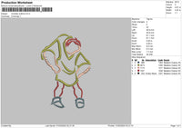 Monster Outline Embroidery File 6 sizes