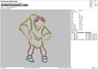 Monster Outline Embroidery File 6 sizes