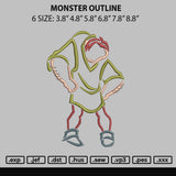 Monster Outline Embroidery File 6 sizes