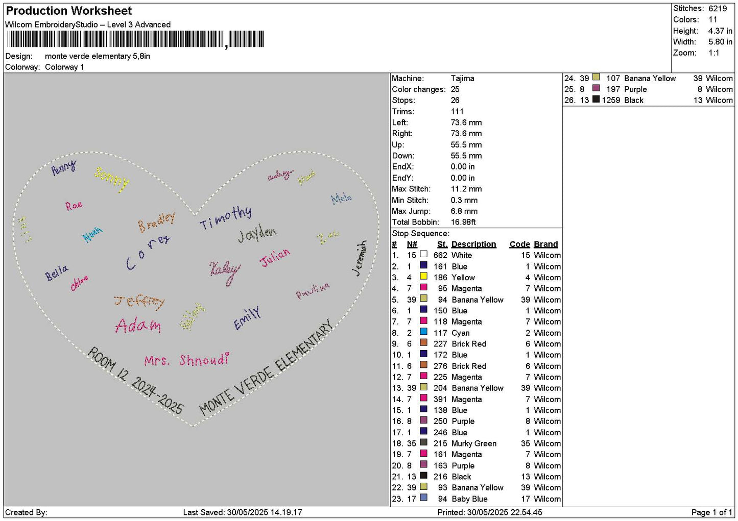 Monte Text Embroidery File 6 sizes