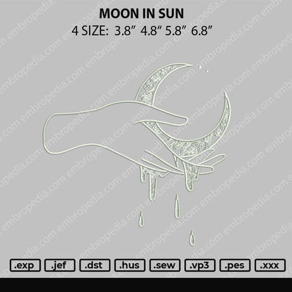 Moon In Sun Embroidery File 4 size