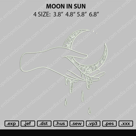 Moon In Sun Embroidery File 4 size