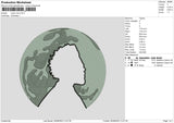 Moon Man Embroidery File 6 sizes