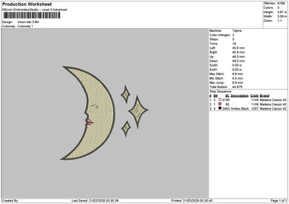 Moon2102 Embroidery File 6 sizes