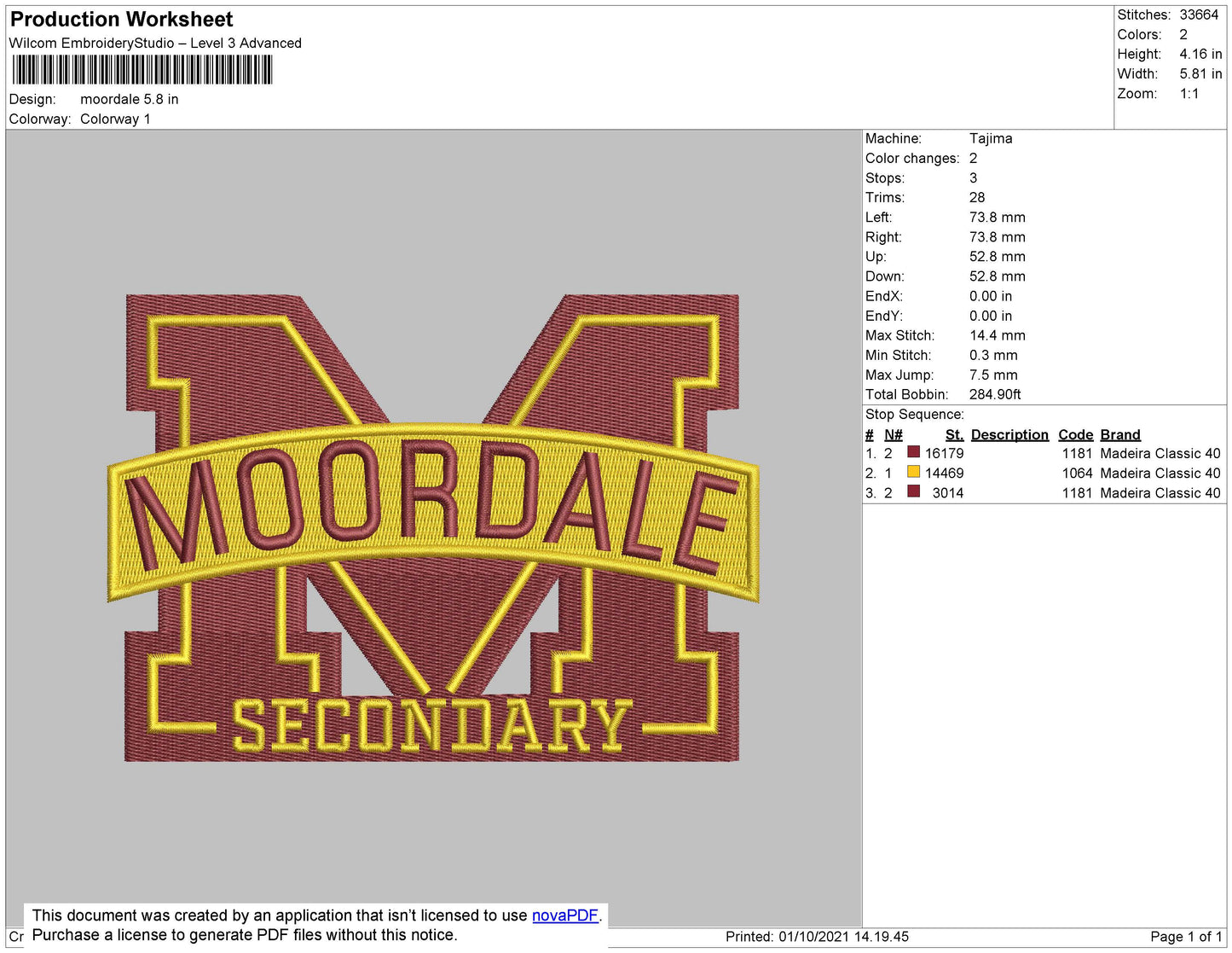 Moordale Embroidery File 4 size